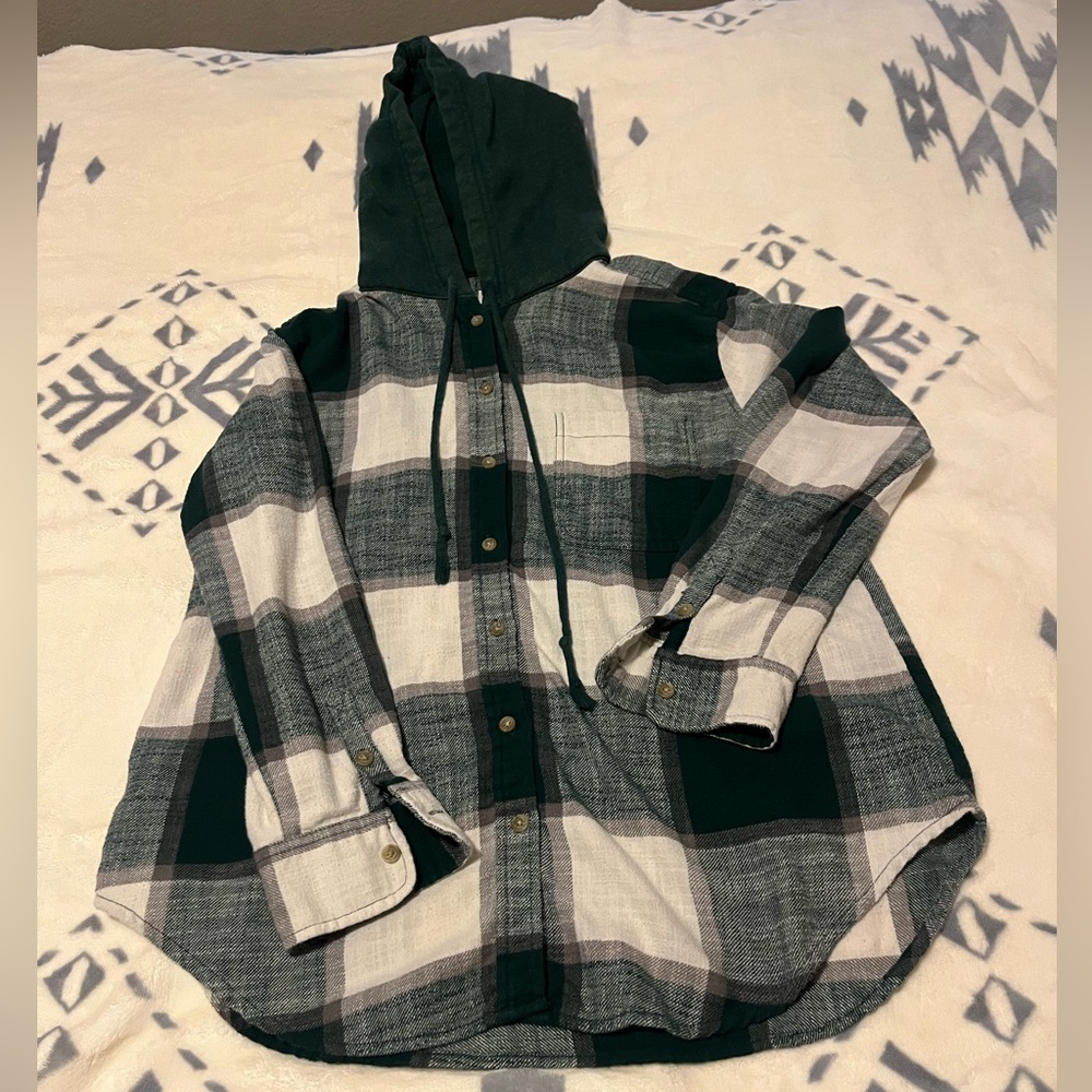 Super Cute American Eagle Oversized Flannel Hoodie